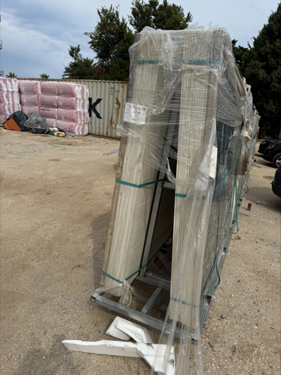 A-shaped frames that need dunnage bag protection while transporting in containers